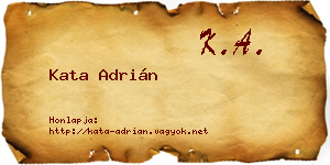 Kata Adrián névjegykártya